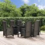 Garden dining set 7 pieces and black gray synthetic rattan cushions by vidaXL, Garden sets - Ref: Foro24-3185062, Price: 1,00...