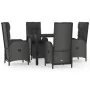 5-piece garden furniture set with black synthetic rattan cushions by vidaXL, Garden sets - Ref: Foro24-3185060, Price: 731,93...