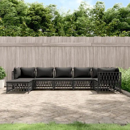 7-piece garden furniture set with anthracite steel cushions by vidaXL, Garden sets - Ref: Foro24-3186897, Price: 554,75 €, Di...