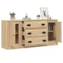 3-teilige Sideboards Sperrholz Sonoma Eiche Farbe von vidaXL, Sideboards - Ref: Foro24-3185250, Preis: 184,45 €, Rabatt: %