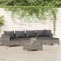 6-piece garden furniture set and gray synthetic rattan cushions by vidaXL, Garden sets - Ref: Foro24-3187271, Price: 383,68 €...