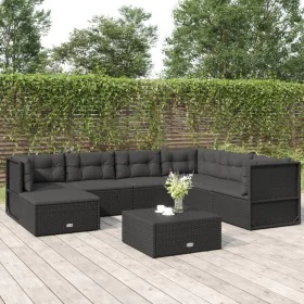 7-piece garden furniture set with black synthetic rattan cushions by vidaXL, Garden sets - Ref: Foro24-3187132, Price: 587,24...