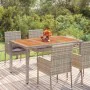 Gartentisch mit Holzoberfläche aus grauem PE-Rattan 150x90x75 cm von vidaXL, Gartentische - Ref: Foro24-319902, Preis: 162,20...