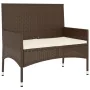 2-seater garden bench with brown synthetic rattan cushions by vidaXL, garden benches - Ref: Foro24-319487, Price: 85,97 €, Di...