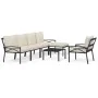 7-piece steel garden furniture set with sand-colored cushions by vidaXL, Garden sets - Ref: Foro24-3187957, Price: 589,74 €, ...