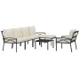 7-piece steel garden furniture set with sand-colored cushions by vidaXL, Garden sets - Ref: Foro24-3187957, Price: 589,74 €, ...