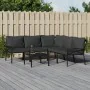 6-piece steel garden furniture set with gray cushions by vidaXL, Garden sets - Ref: Foro24-3187952, Price: 516,13 €, Discount: %