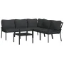 6-piece steel garden furniture set with gray cushions by vidaXL, Garden sets - Ref: Foro24-3187952, Price: 516,13 €, Discount: %