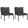 6-piece steel garden furniture set with gray cushions by vidaXL, Garden sets - Ref: Foro24-3187952, Price: 516,13 €, Discount: %