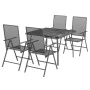 5-piece anthracite gray steel garden dining set by vidaXL, Garden sets - Ref: Foro24-3187978, Price: 290,28 €, Discount: %