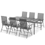 7-piece anthracite gray steel garden dining set by vidaXL, Garden sets - Ref: Foro24-3187983, Price: 479,40 €, Discount: %