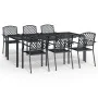 7-piece anthracite gray steel garden dining set by vidaXL, Garden sets - Ref: Foro24-3188005, Price: 629,99 €, Discount: %