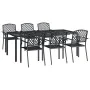 7-piece anthracite gray steel garden dining set by vidaXL, Garden sets - Ref: Foro24-3188005, Price: 629,99 €, Discount: %