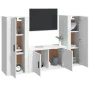 3-teiliges TV-Möbelset aus weißem Sperrholz von vidaXL, TV-Möbel - Ref: Foro24-3188750, Preis: 161,32 €, Rabatt: %