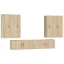 TV furniture set 6 pieces sonoma oak plywood by vidaXL, TV Furniture - Ref: Foro24-3188865, Price: 392,38 €, Discount: %