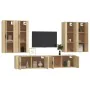 TV furniture set 6 pieces sonoma oak plywood by vidaXL, TV Furniture - Ref: Foro24-3188865, Price: 392,38 €, Discount: %