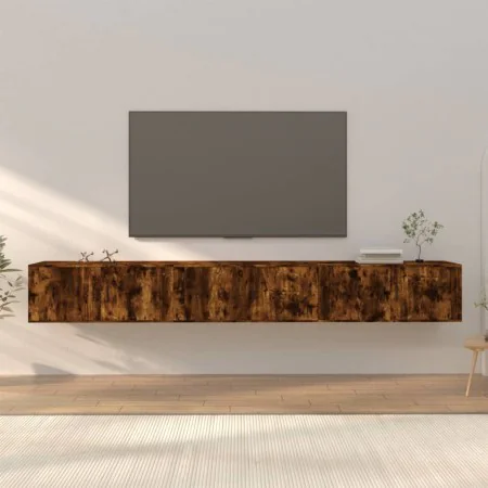 Wall-mounted TV furniture set, 3 units, smoked oak, 100x34.5x40 cm by vidaXL, TV Furniture - Ref: Foro24-3188379, Price: 183,...