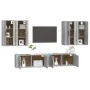 TV furniture set 6 pieces concrete gray plywood by vidaXL, TV Furniture - Ref: Foro24-3188714, Price: 355,00 €, Discount: %