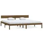 Solid pine wood bed frame honey brown 200x200 cm by vidaXL, Beds and slatted bases - Ref: Foro24-810170, Price: 83,33 €, Disc...