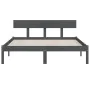 Solid gray pine wood bed frame 200x200 cm by vidaXL, Beds and slatted bases - Ref: Foro24-810169, Price: 119,41 €, Discount: %