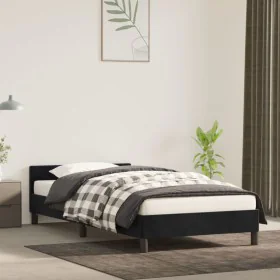 Bed frame with black velvet headboard 90x200 cm by vidaXL, Beds and slatted bases - Ref: Foro24-347551, Price: 85,53 €, Disco...