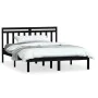 Black solid wood bed frame 150x200 cm by vidaXL, Beds and slatted bases - Ref: Foro24-3100598, Price: 167,22 €, Discount: %