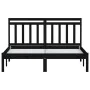 Black solid wood bed frame 150x200 cm by vidaXL, Beds and slatted bases - Ref: Foro24-3100598, Price: 167,22 €, Discount: %