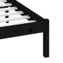 Black solid wood bed frame 150x200 cm by vidaXL, Beds and slatted bases - Ref: Foro24-3100598, Price: 167,22 €, Discount: %