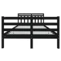 Black solid wood bed frame 4FT small double 120x190cm by vidaXL, Beds and slatted bases - Ref: Foro24-3100628, Price: 136,05 ...