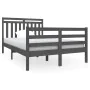 Gray solid wood bed frame 4FT small double 120x190 cm by vidaXL, Beds and slatted bases - Ref: Foro24-3100626, Price: 155,93 ...