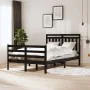 Black solid wood bed frame 120x200 cm by vidaXL, Beds and slatted bases - Ref: Foro24-3100653, Price: 156,21 €, Discount: %