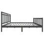 Grauer Massivholzbettrahmen 200x200 cm von vidaXL, Betten und Lattenroste - Ref: Foro24-3100980, Preis: 165,56 €, Rabatt: %