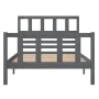 Gray solid wood bed frame 100x200 cm by vidaXL, Beds and slatted bases - Ref: Foro24-3101145, Price: 116,54 €, Discount: %