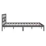 Small double bed frame solid gray wood 120x190 cm by vidaXL, Beds and slatted bases - Ref: Foro24-3101190, Price: 140,29 €, D...