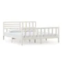 Super king white solid wood bed frame 180x200 cm by vidaXL, Beds and slatted bases - Ref: Foro24-3101169, Price: 185,55 €, Di...