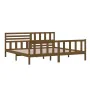 Honey brown solid wood bed frame 200x200 cm by vidaXL, Beds and slatted bases - Ref: Foro24-3101176, Price: 187,60 €, Discoun...