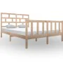 Estructura de cama madera maciza de pino 150x200 cm de vidaXL, Camas y somieres - Ref: Foro24-3101353, Precio: 150,60 €, Desc...