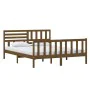 Honey brown solid wood bed frame 160x200 cm by vidaXL, Beds and slatted bases - Ref: Foro24-3101166, Price: 203,07 €, Discoun...