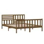 Honey brown solid wood bed frame 160x200 cm by vidaXL, Beds and slatted bases - Ref: Foro24-3101166, Price: 203,07 €, Discoun...