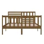 Honey brown solid wood bed frame 160x200 cm by vidaXL, Beds and slatted bases - Ref: Foro24-3101166, Price: 203,07 €, Discoun...