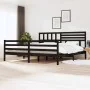 Black solid wood bed frame 200x200 cm by vidaXL, Beds and slatted bases - Ref: Foro24-3101112, Price: 189,17 €, Discount: %