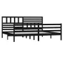 Black solid wood bed frame 200x200 cm by vidaXL, Beds and slatted bases - Ref: Foro24-3101112, Price: 189,17 €, Discount: %