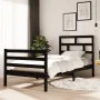 Solid black pine wood bed frame 90x200 cm by vidaXL, Beds and slatted bases - Ref: Foro24-3101272, Price: 125,04 €, Discount: %