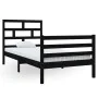 Solid black pine wood bed frame 90x200 cm by vidaXL, Beds and slatted bases - Ref: Foro24-3101272, Price: 125,04 €, Discount: %