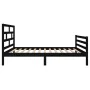 Solid black pine wood bed frame 90x200 cm by vidaXL, Beds and slatted bases - Ref: Foro24-3101272, Price: 125,04 €, Discount: %