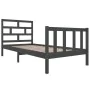 Solid gray pine wood bed frame 90x190 cm by vidaXL, Beds and slatted bases - Ref: Foro24-3101315, Price: 104,08 €, Discount: %