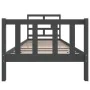 Solid gray pine wood bed frame 90x190 cm by vidaXL, Beds and slatted bases - Ref: Foro24-3101315, Price: 104,08 €, Discount: %