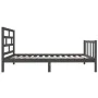 Solid gray pine wood bed frame 90x190 cm by vidaXL, Beds and slatted bases - Ref: Foro24-3101315, Price: 104,08 €, Discount: %