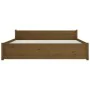 Solid wood bed frame King honey brown 150x200 cm by vidaXL, Beds and slatted bases - Ref: Foro24-815052, Price: 135,74 €, Dis...