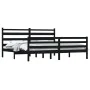 Solid black pine wood bed frame 200x200 cm by vidaXL, Beds and slatted bases - Ref: Foro24-3103737, Price: 163,68 €, Discount: %